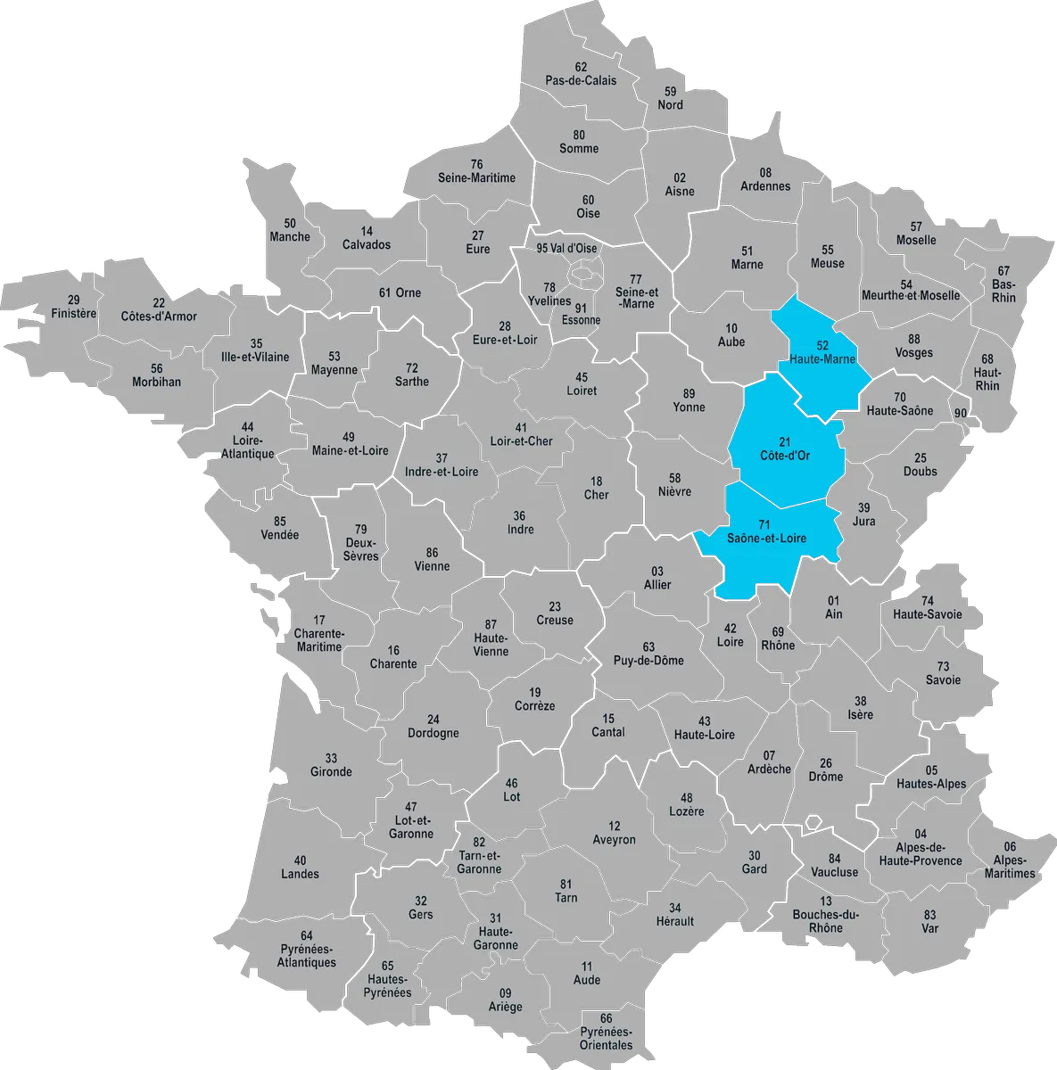 carte départements 67 et 68